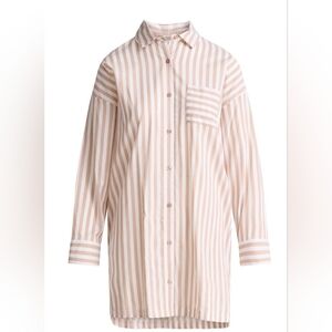 Striped Button-Up SleepShirt